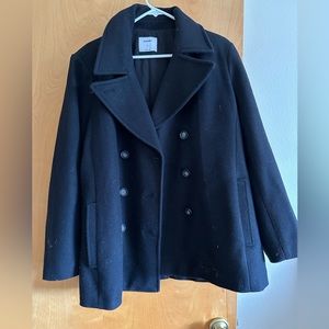 Soft wool navy pea coat